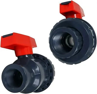 Heavy Duty PVC Single Half Union Pink Handle Ball Valve Fitting 1/2 In- 2-1/2 In • $10.99