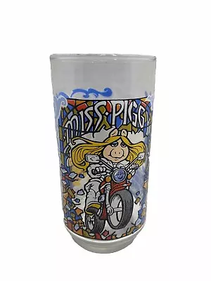 Vintage Miss Piggy Motorcycle 1981 Glass The Great Muppet Caper Mcdonalds Cup • $12.99
