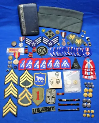 Large Lot Vintage Military Uniform Buttons Pins Insignia Medals*****LOOK***** • $54.99
