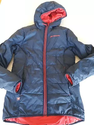 Macpac Size S Women's Reversible Down Puffer Jacket Blue Or Red Hood Full Zip • $30