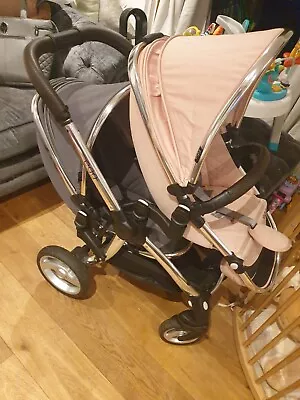 Egg Twin Double Tandem Limited Edition Blush Pink Anthracite Grey Stroller Pram • £499