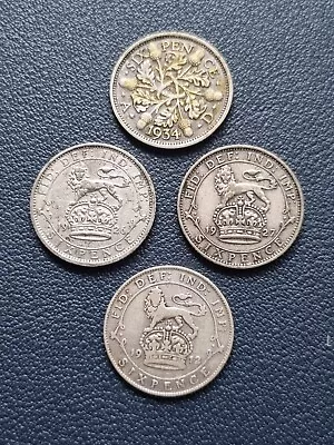 £0.99 • Buy 1912, 1926, 1927, 1934 George V Silver Sixpences