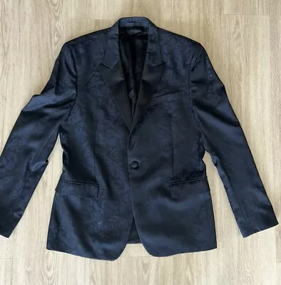 Mens Versace Collection Blazer Jacket Blue Black Print 42 • $180