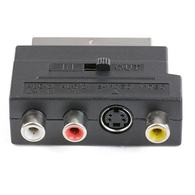 £2.58 • Buy SCART To 3 RCA Composite Phono Adaptor With In Out Switch Converter SVHS S Video