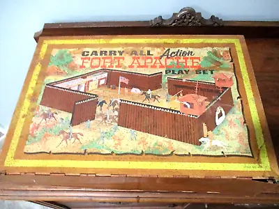 1968 Marx Carry-All Action Fort Apache Play Set  No.4685 Cowboys & Indians  Toy • $85