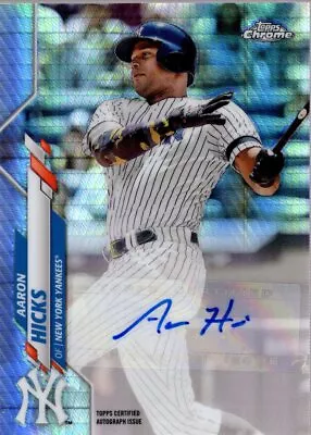 2020 Topps Chrome Update Autograph X-Fractors #USAAH Aaron Hicks Auto /125  • $15