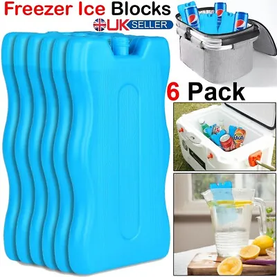 £8.19 • Buy 6 X Freezer Blocks For Cool Cooler Bag Ice Packs For Lunch Box Picnic Reusable