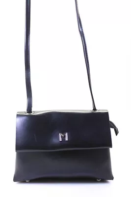 Melie Bianco Womens Medallion Snapped Buttoned Zipped Crossbody Handbag Black • $60.99