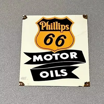 Vintage Phillips 66 Porcelain Sign Car Gas Truck Oil • $79.99