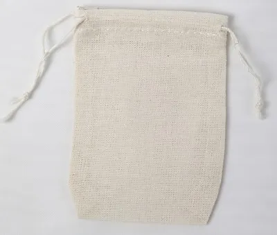 100 Mini Cotton Muslin Drawstring Bags Bath Soap Herbs • $28