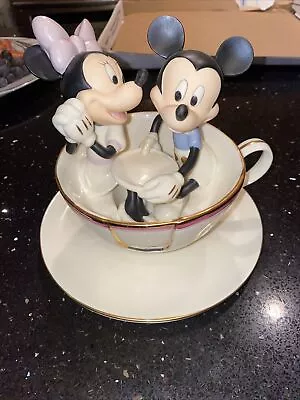 Lenox Disney Mickey's Teacup Twirl Figurine Minnie Mouse Mad Tea Party Ride • $80