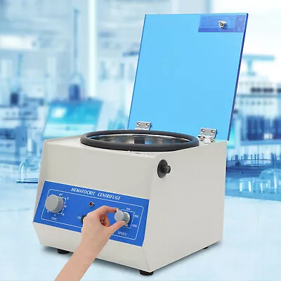 100W Heavy Duty Lab Centrifuge Hematocrit Microhematocrit High-Speed Centrifuge • $264.14