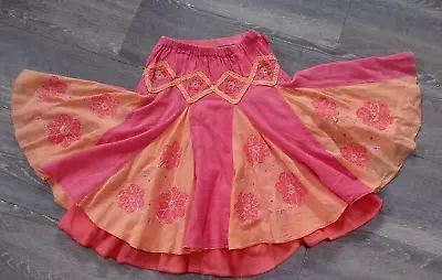 PAMPOLINA Girl's Designer Skirt (Age 6 / 7) Peach / Pink (Full Description Below • £3.99