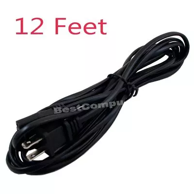 12Ft 12 Feet 2 Prong Extra Long AC Wall Power Cord For Led Lcd Tv Vizio Samsung • $7.79