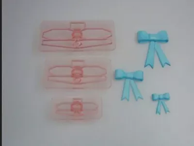 Jem Small Bows Sugarcraft Cutters Set Cake Decorating Cupcakes Toppers 3 Icing S • £2.50