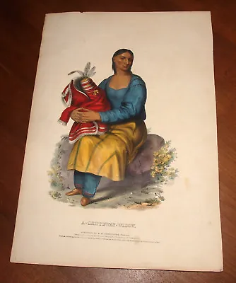 Antique Mckenney & Hall Print Indian Native American Chippeway Widow • $509.96