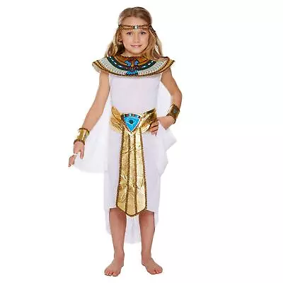 Child Egyptian Costume Girls Halloween Kids World Bookday School Play Party Dres • £14.49