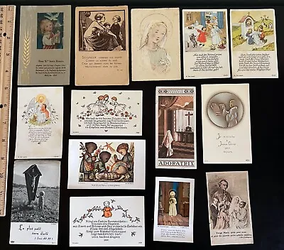 $12.49 • Buy Lot Of 14 Vintage Catholic Holy & Prayer Cards - Children -Poems, German, French