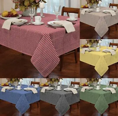 Gingham Check Kitchen / Dining Tablecloths Covers Hardwearing 6 Colours & 6 Size • £11.99