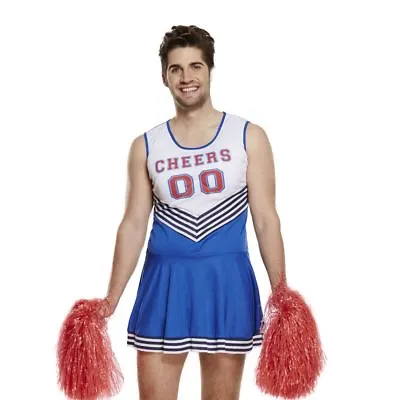 Mens Cheerleader Costume High School Fancy Dress Stag Night Comedy Adult Outfit • £11.99