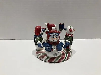$0.99 • Buy Yankee Candle Votive Holder With Snowmen Circle P6 Used Read! 