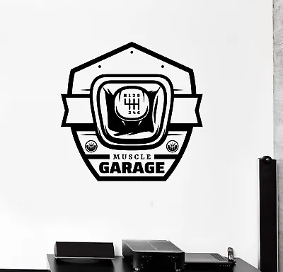 Wall Decal Muscle Car Garage Gearbox Decor Vinyl Sticker (ed1301) • $48.99