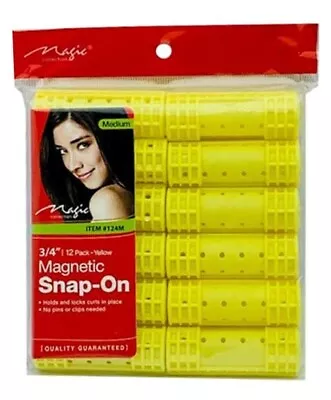 Bee Sales Magnetic Medium Snap On Rollers 124M Yellow • £4.95