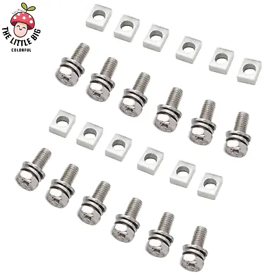 12 Stainless Steel Motorcycle Battery Terminal M6x16mm Bolt Square Nut Kit Scoot • $14.46