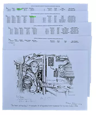 Ww2 Raf 617 Signed Drawing Navigator The Heart Of The Crew + Ops Details • £24.95