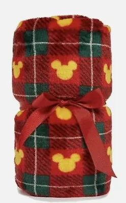 Disney Mickey Mouse Soft Touch Christmas Fleece Throw Blanket Bedding Decor • £13.99