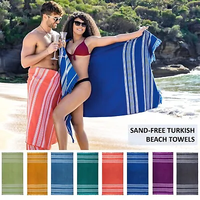 $39.95 • Buy Turkish Beach Towel Oversized, Bath Pool Travel Spa Towels, Sand Free Quick Dry