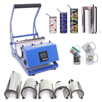 6in1 Tumbler Heat Press Transfer Sublimation Machine Digital For Cup Coffee Mug • $208.05