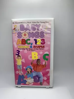 Baby Songs VHS Video Tape ABC 123 Colors And Shapes Hap Palmer Clamshell Case • $11.99