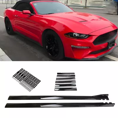 Black For Ford For Mustang GT 78.7'' Side Skirt Extension Splitter Spoiler Kit • $56.95