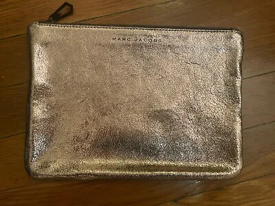 Marc Jacobs Neiman Marcus Target Leather Metallic Rose Gold Pouch Clutch Purse • $24.99