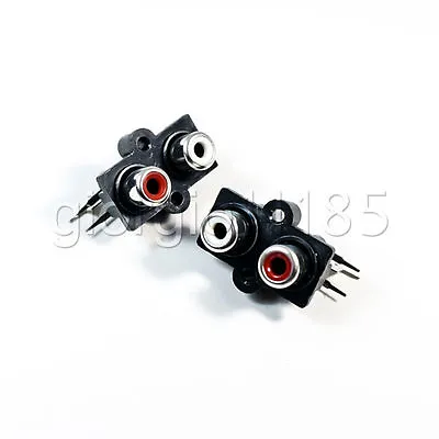 US Stock 5x Panel PCB Mount 2 Way RCA Female Jack Audio Connector Socket Stereo • $10.70