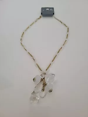 New Miss Selfridge Diva Lace Twisted With Chain Faux Crystals Pendant Necklace • £19.99