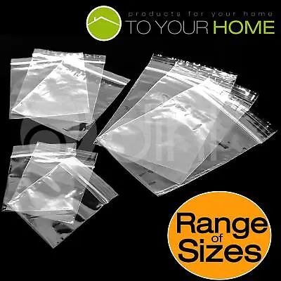 Grip Seal Bags Resealable Poly Polythene Plastic Zip Lock Baggies Small Large • £1.81