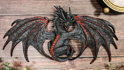 Medieval Fantasy Black Widow Blood Malice Dragon Wall Decor Plaque Figurine • $36.99