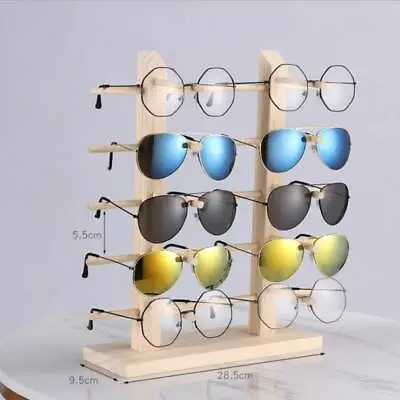 $19.99 • Buy 10 Pair Wooden Sunglasses Eye Glasses Display Rack Stand Holder Organizer Shown