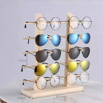 $19.99 • Buy 10 Pair Wooden Sunglasses Eye Glasses Display Rack Stand Holder Organizer Shown