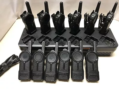 12 Motorola DLR1060 900MHz Digital 2 Way Radio + Multi Charger + OEM Headsets • $1600