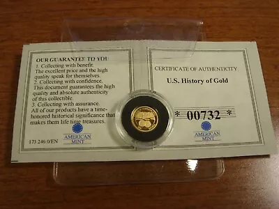 2010 American Mint US History Of Gold Mini Coin 1830 Templeton Reid 0.5 Gram 14K • $39