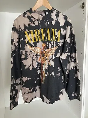 H&M Tie Dyed Nirvana Angel Oversized Sweatshirt Size XS • £23