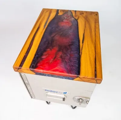 Airline Aircraft Galley Box Side Table Or Bedside Table Pink Red Purple Resin • £365