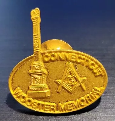 Masonic Tie Tacklapel Pin - Connecticut - Wooster Memorial  - Vintage Gold Tone • $6.49