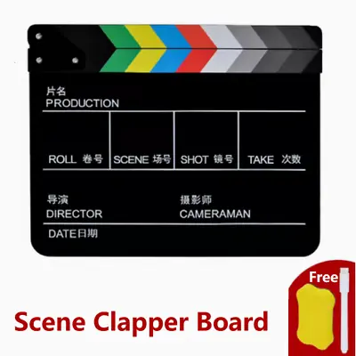 Director Video Scene Clapper Board Acrylic Dry Erase Director TV Movie Film Prop • $23.39