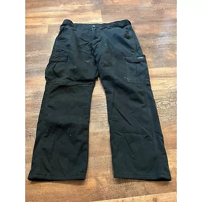 Mens Wrangler Relaxed Fit Fleece Lined Casual Work Cargo Pants Mens Size 36x30 • $14.99