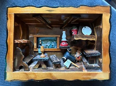 Vintage GERMAN 3D Diorama Wooden Shadow Box FOLK ART Wall Hanging-DETAILED • $24.95