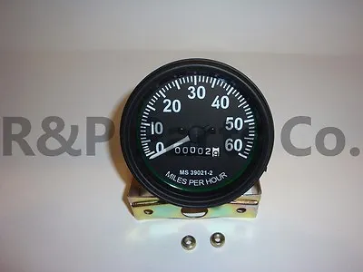 $68.67 • Buy Speedometer Gauge For Willys MB Jeep Ford CJ GPW Black Bezel 60 MPH